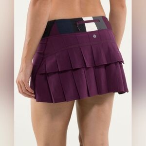 Lululemon Run: Pace Setter Skirt Plum / Pow Stripe Angel Wing Size 6T